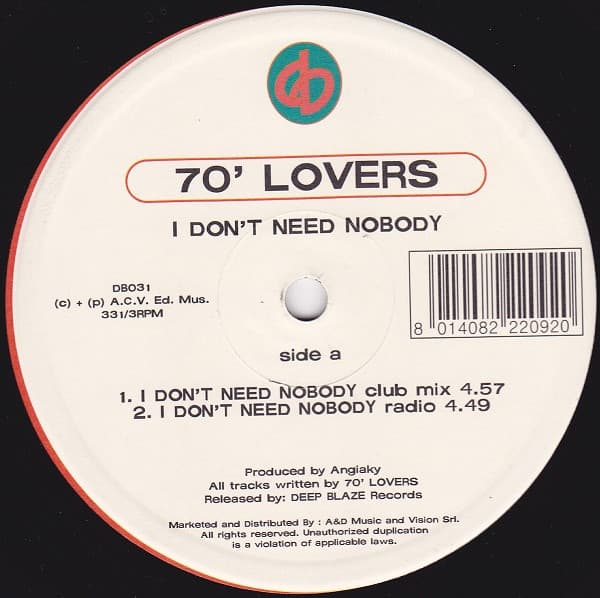 70' Lovers - I Don't Need Nobody