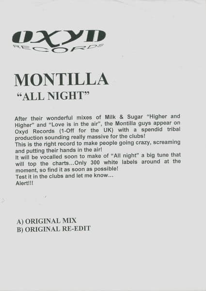 Montilla - All Night