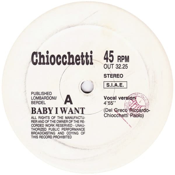 Paolo Chiocchetti - Baby I Want